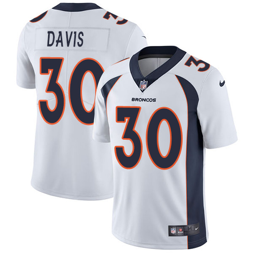Nike Broncos #30 Terrell Davis White Men's Stitched NFL Vapor Untouchable Limited Jersey - Click Image to Close